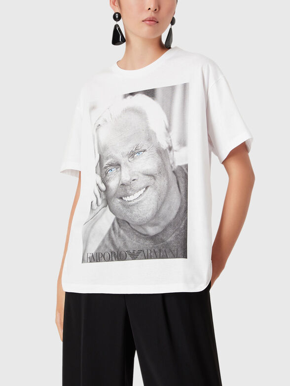 Cotton T-shirt with accent print - 1