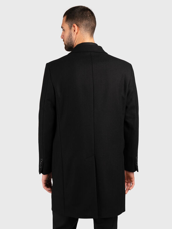 Black wool blend coat  - 3