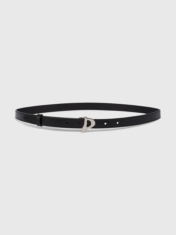 Black genuine leather belt - 2