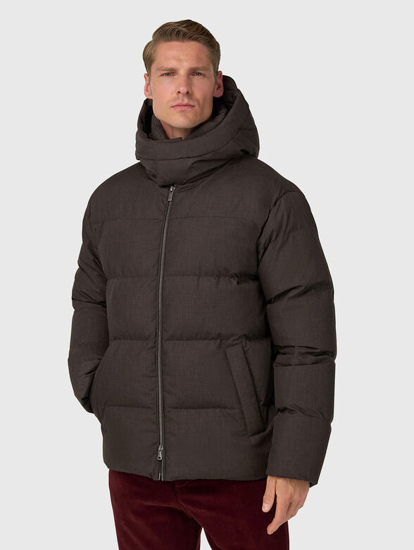 Padded jacket with hood and double zip - 1