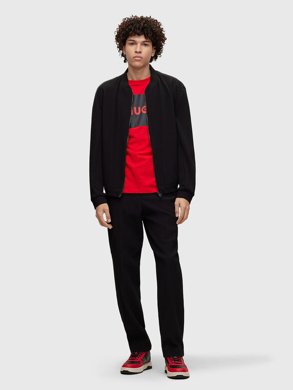 Black cotton T-shirt with logo print - 2