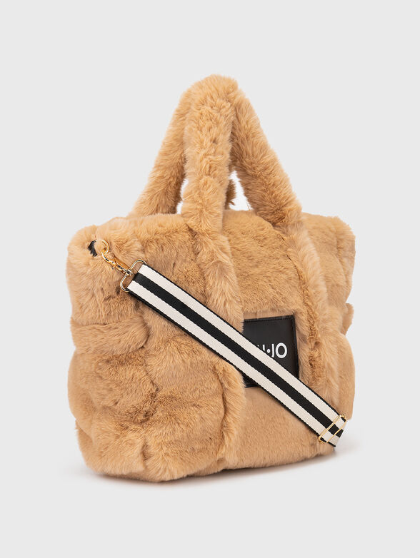 Beige bag from eco fur - 4