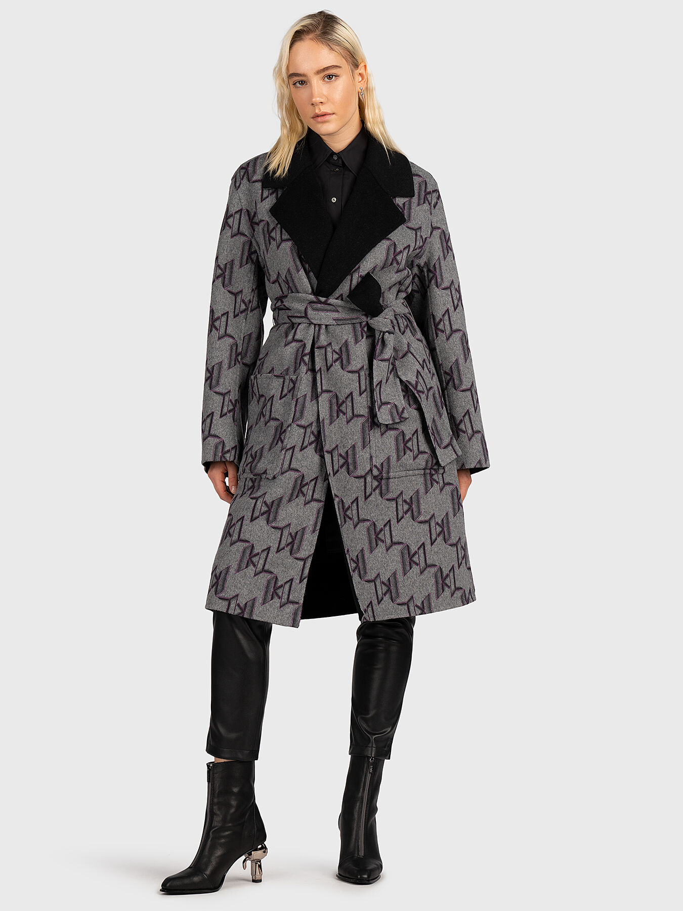 K/MONOGRAM reversible coat with woo brand Karl Lagerfeld