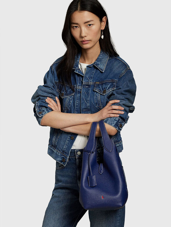 Leather tote bag with logo - 2