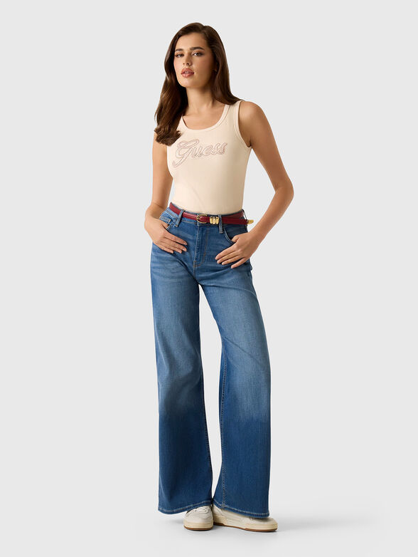 Beige top with rhinestones - 2