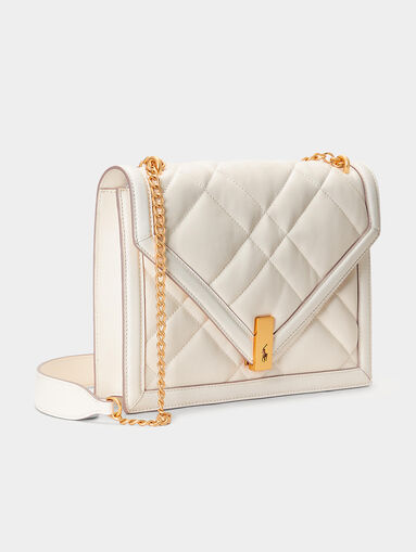 White leather bag with quilted effect  - 4