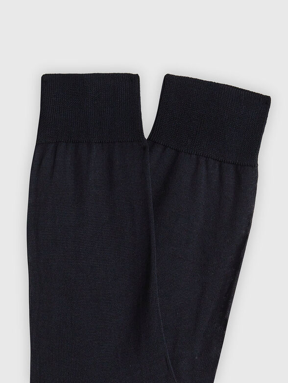 Cotton socks in dark blue - 2