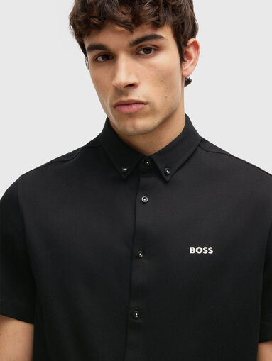 Short-sleeved cotton shirt with logo - 5