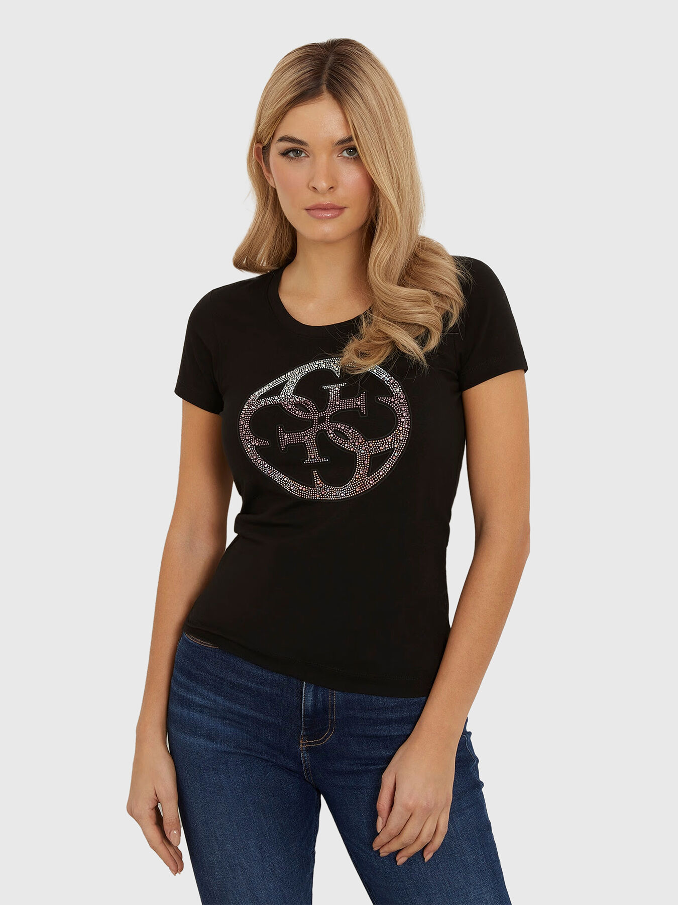Crystal embellished T-shirt brand GUESS — Globalbrandsstore