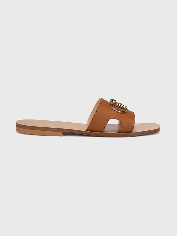 SABA 06 brown leather sandals with logo detail - 1