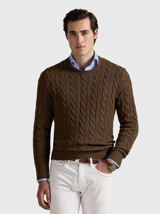 Round neck knitted sweater - 1