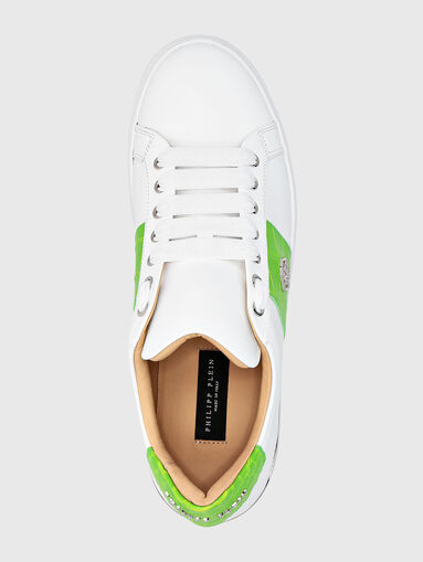 White leather shoes with green details - 5