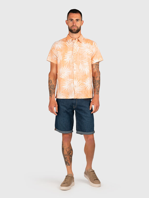 Short sleeved cotton and linen shirt - 2