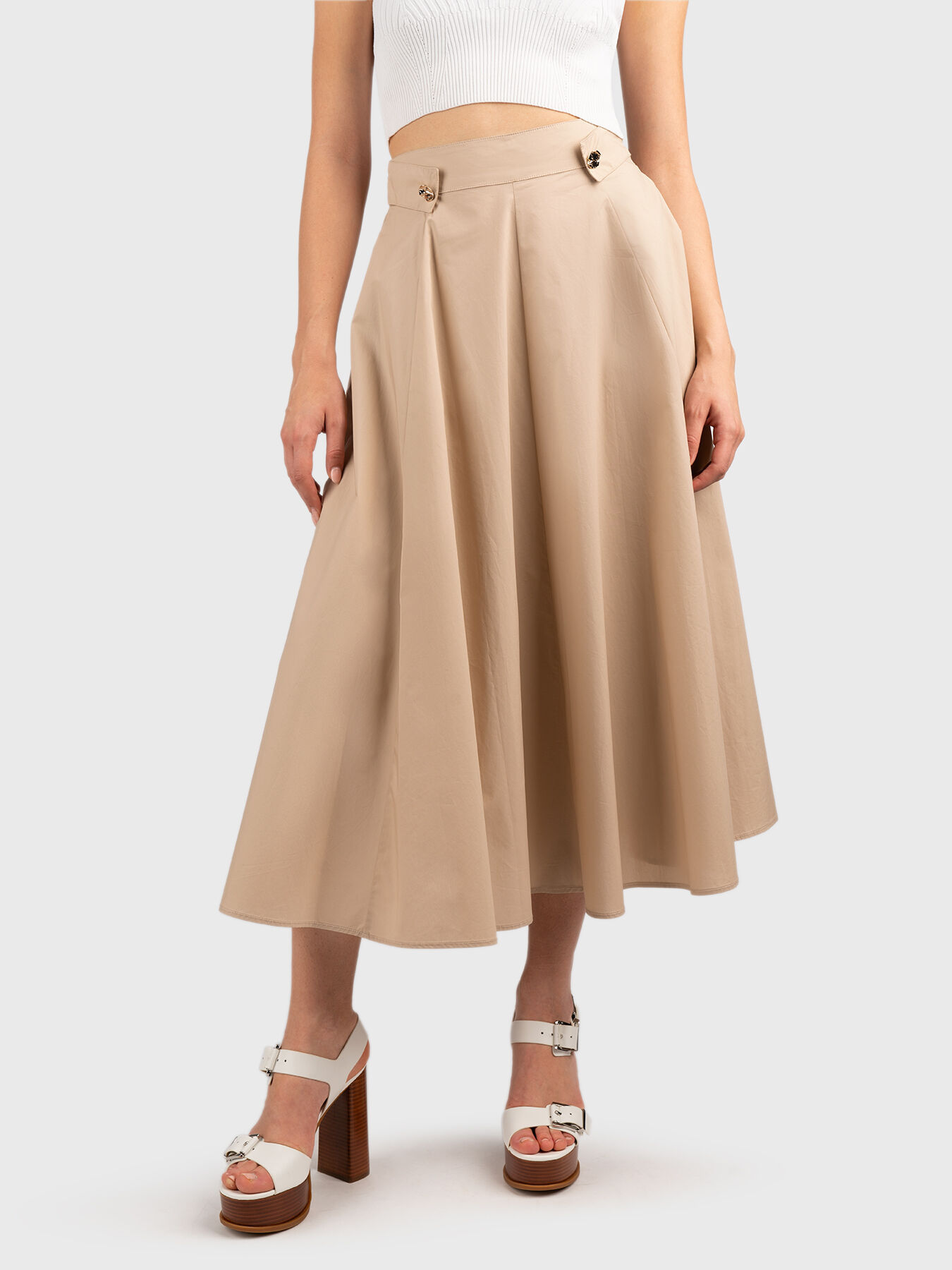 スカート LIU JO Women Skirts WA5428T4433 51 71320 BROWN Pleated nylon skirt colour sand | Liu Jo