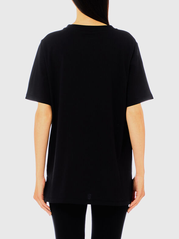Black t-shirt with the inscription of rhinestones - 2