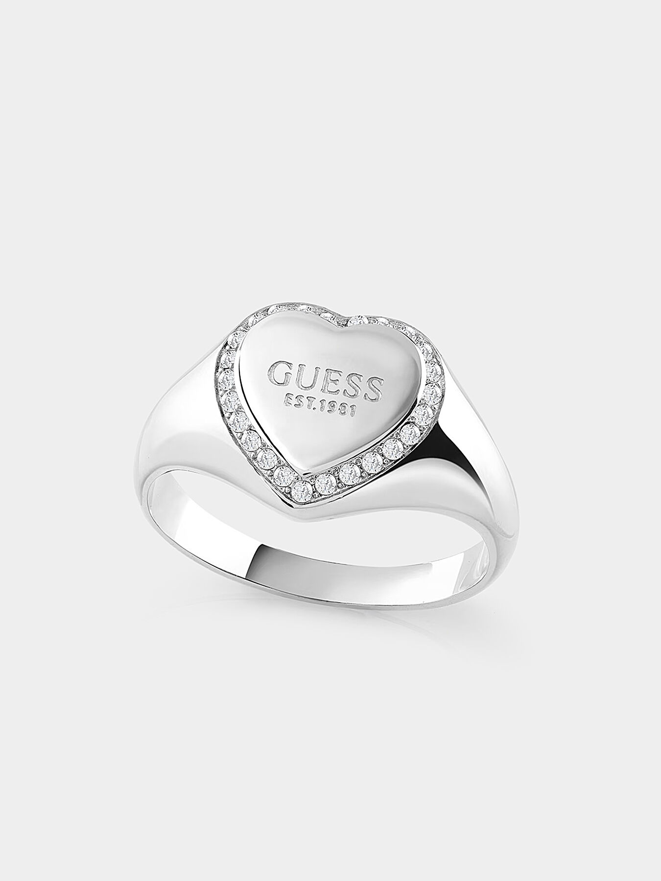 FINE HEART ring wth gemstones in gold color brand GUESS Globalbrandsstore en