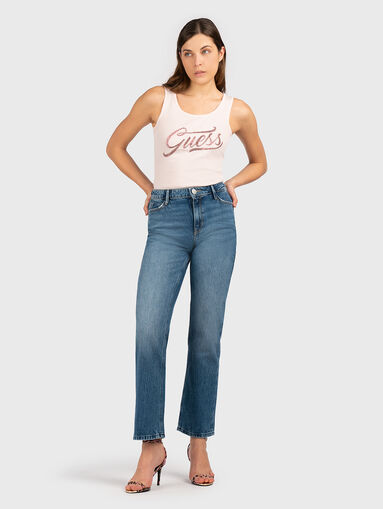 Straight cotton blend jeans  - 5