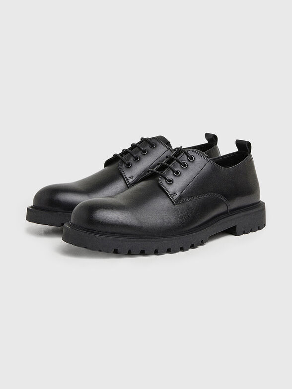 Black leather shoes - 1