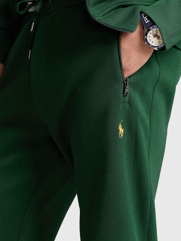 Green sweatpants with logo - 3
