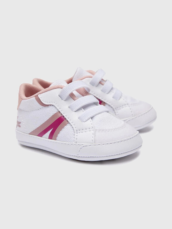 White sneakers with pink details  - 2