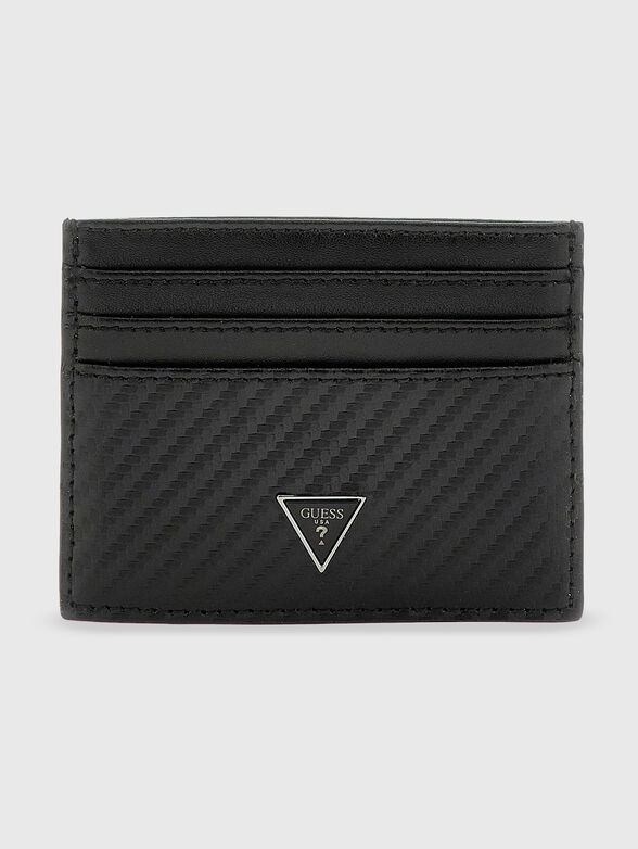 Black leather card holder - 1