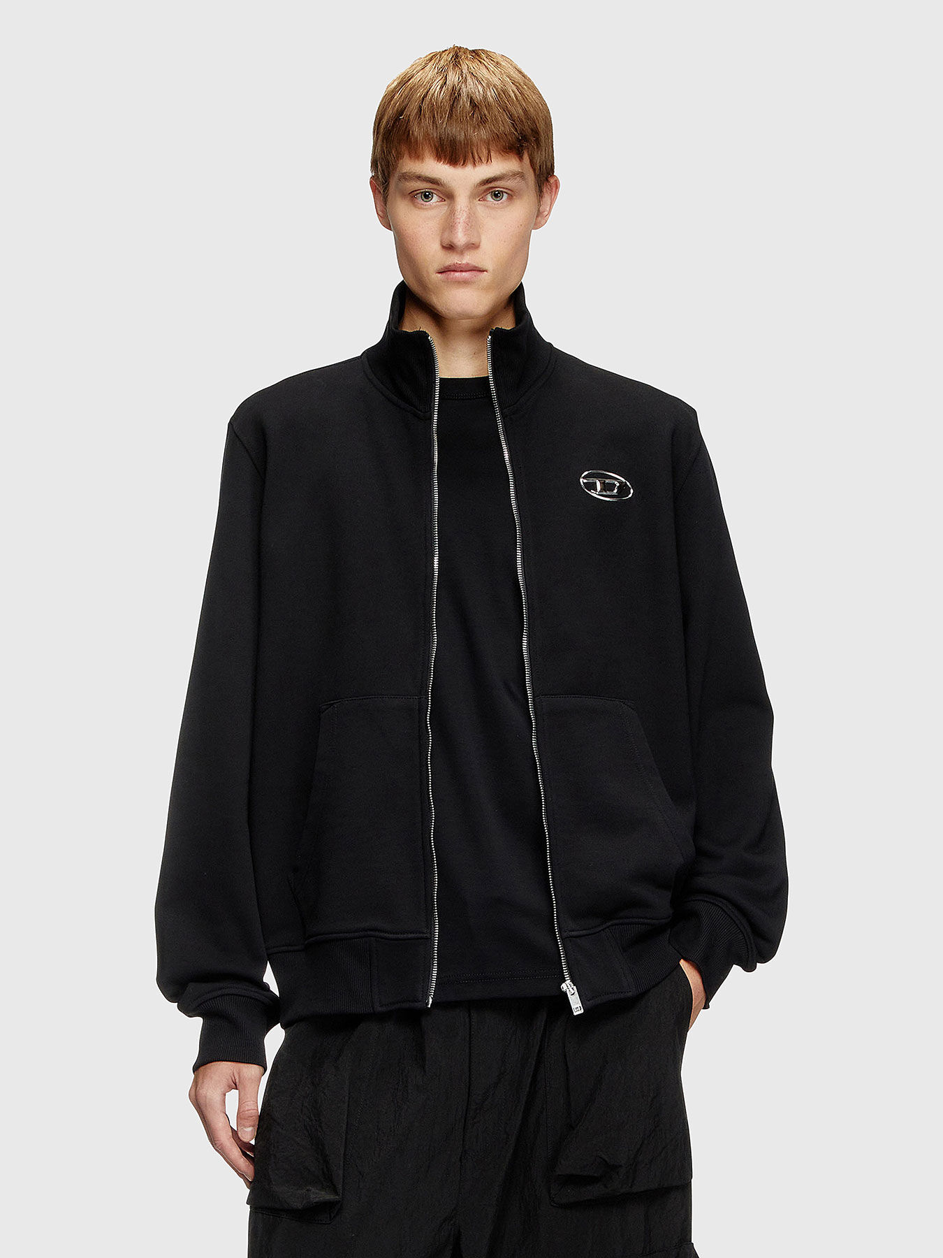 S-GINNI-ZIP-OD zip up sweatshirt brand DIESEL