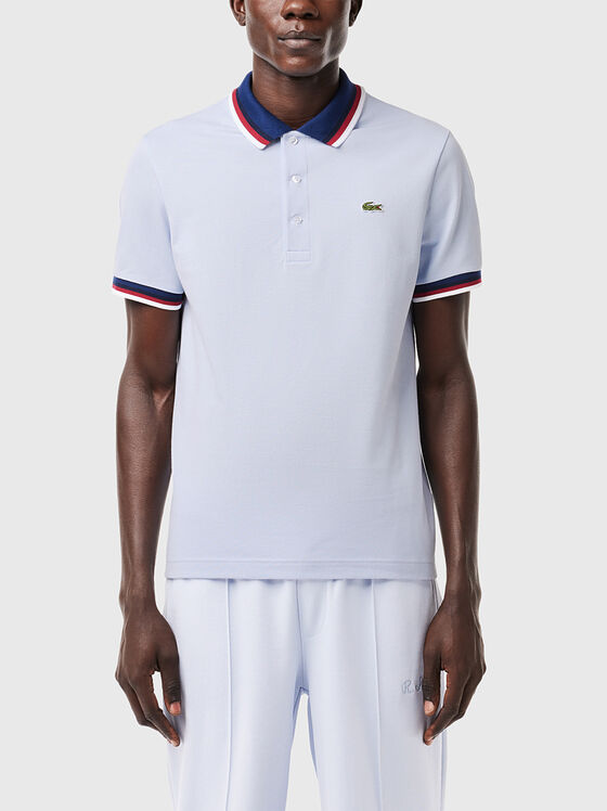 Black polo shirt with contrast collar - 1