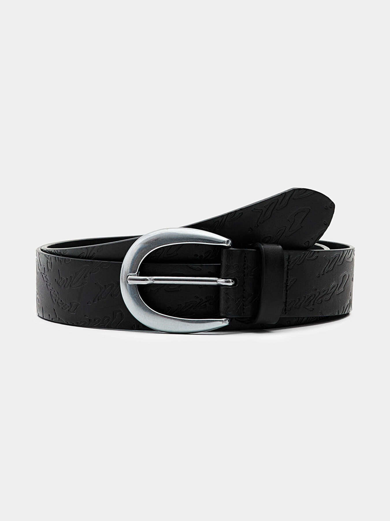 ONDAS leather belt with logo embossing brand DESIGUAL Globalbrandsstore en
