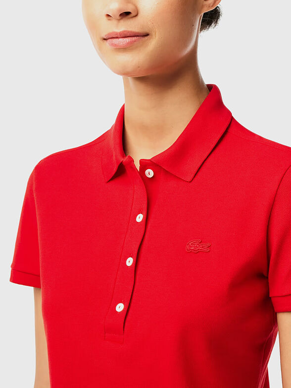 Burgundy cotton polo shirt - 4