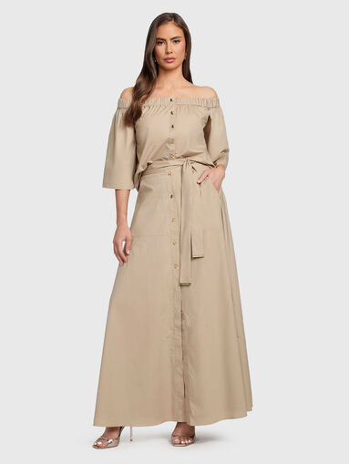 High waisted maxi skirt with buttons - 4