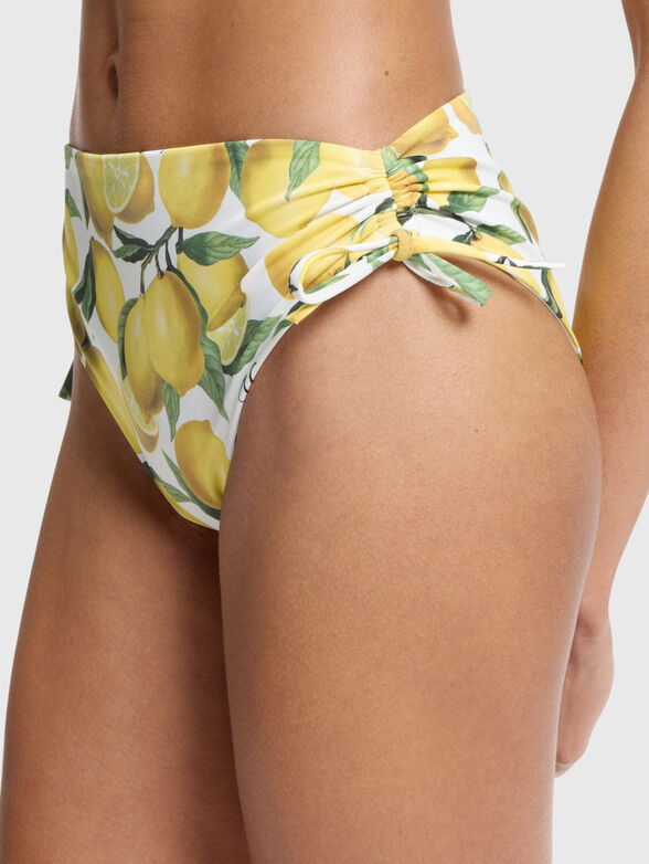 Printed bikini bottoms with stacked logo charm - 4