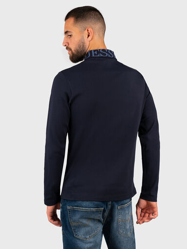 Long sleeve polo-shirt in dark blue color - 3