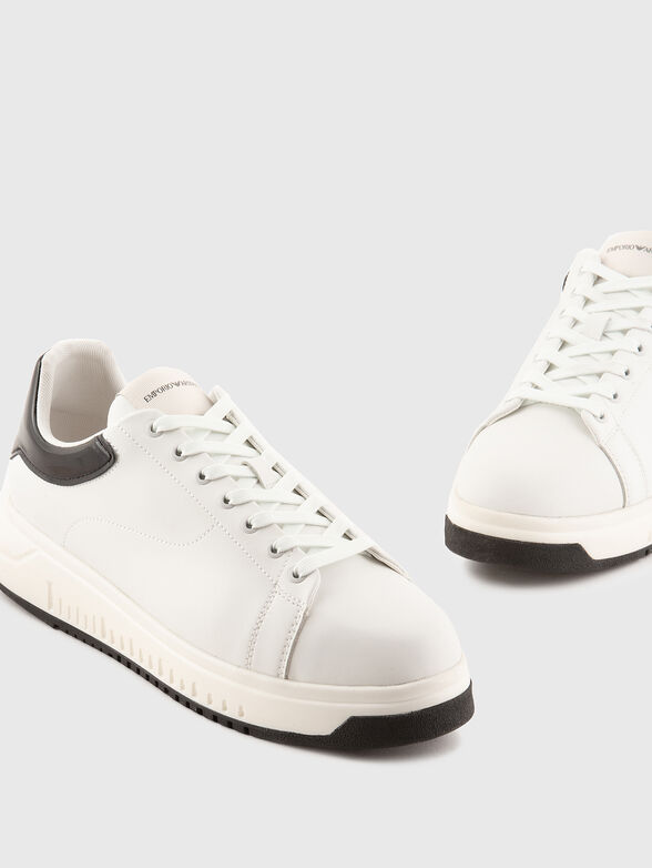 Leather sports shoes with logo - 4