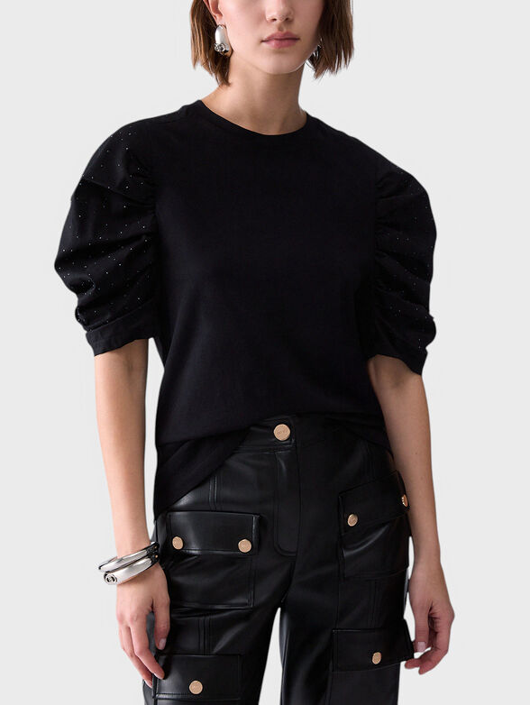 T-shirt with sleeves gathered - 1