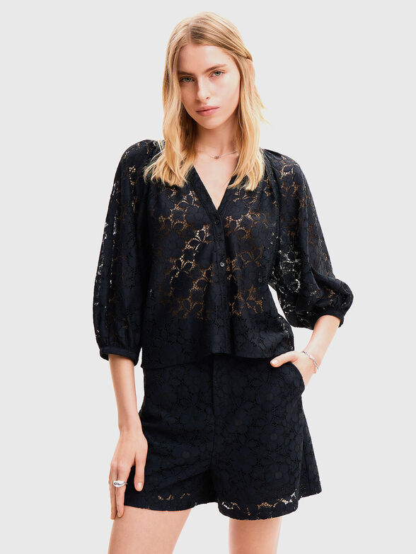 Black macrame blouse - 1