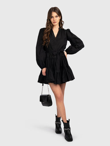 Black dress with belt - 5