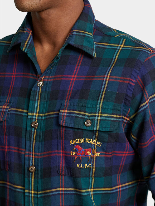 Check shirt with accent embroidery - 3