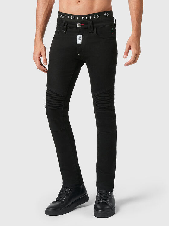 BIKER slim jeans in black color - 1