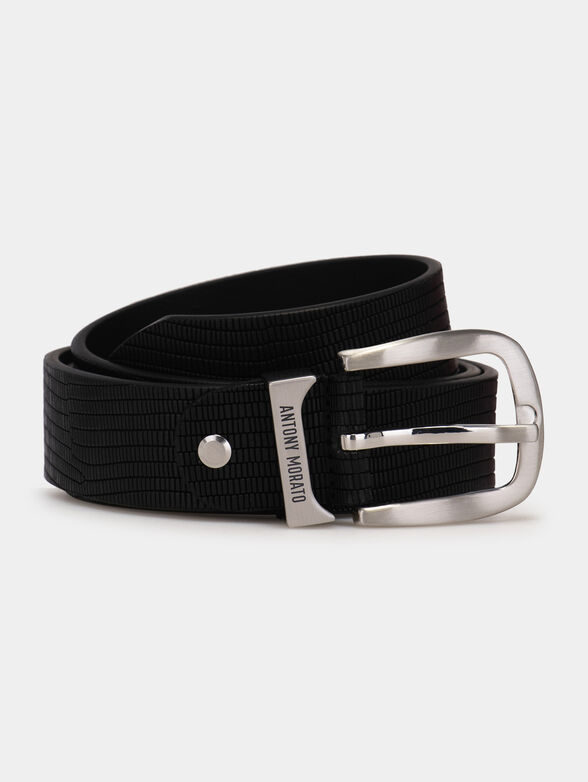 Black belt with embossed texture - 1