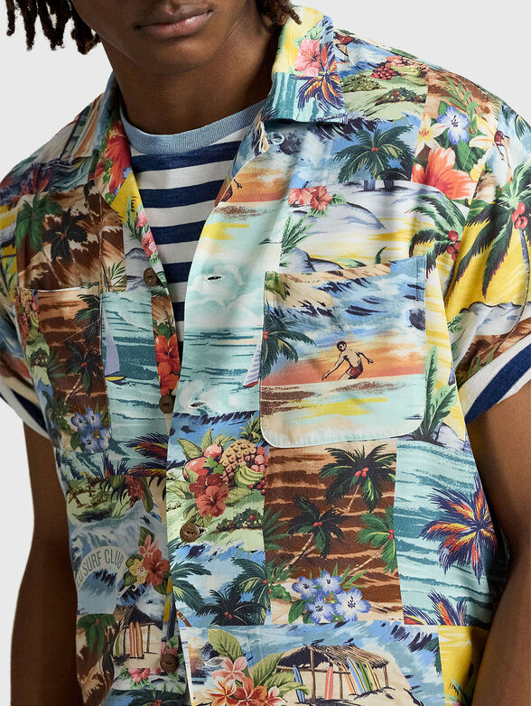 Short-sleeved shirt with patchwork print - 3