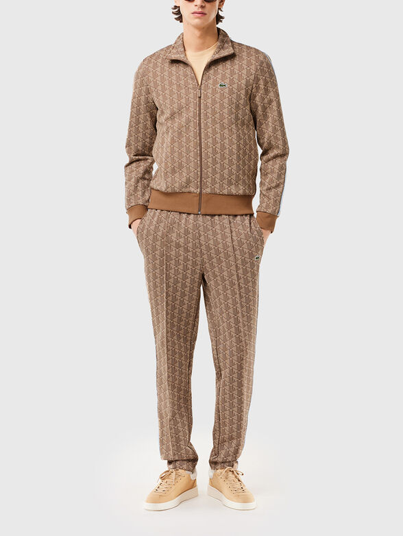 Sweatshirt with monogram print in brown - 2