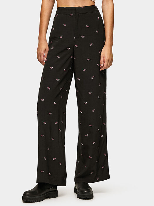 POPPY black trousers with high waist