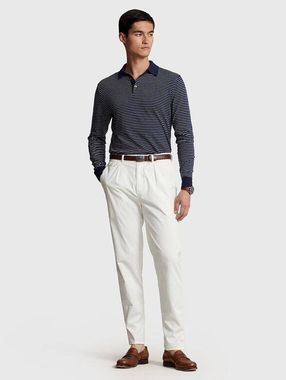 Striped Polo-shirt with long sleeves - 2