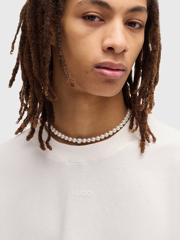 Oversized T-shirt with oval neckline - 4