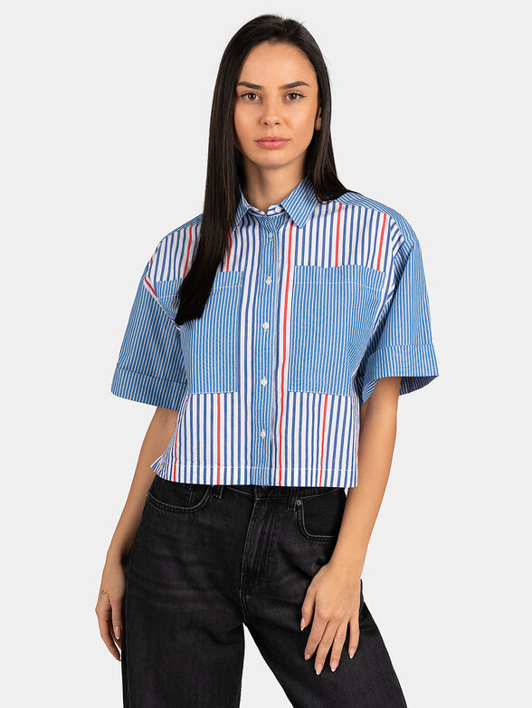 NEKANE striped shirt with accents in red color - 1