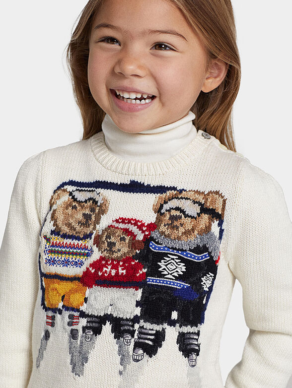 Cotton sweater with Polo Bear accent - 4