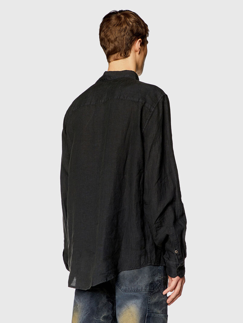 S-EMIL linen shirt in black - 3
