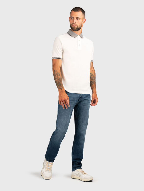 Piqué polo shirt with piped collar - 2