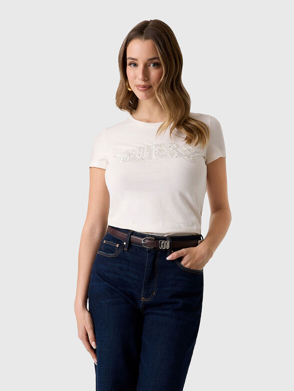 Slim T-shirt in peach color - 1