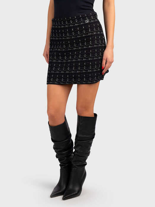 Mini knitted skirt with lurex threads